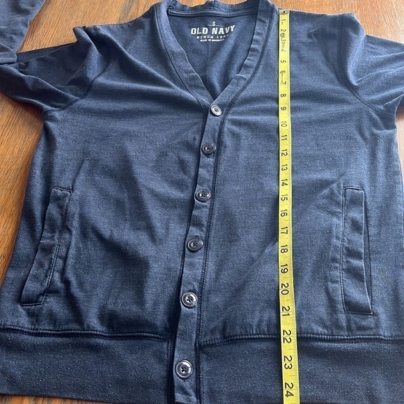 Old Navy jersey knit button down cardigan navy side pockets size small - Picture 12 of 16